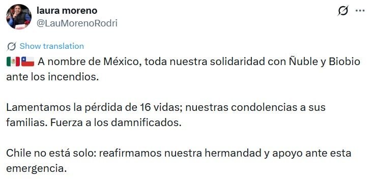 La embajadora Laura Moreno Rodríguez reiteró el compromiso de México con la protección de sus connacionales en Chile.