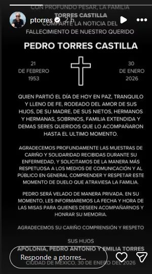 El productor falleció (Instagram)