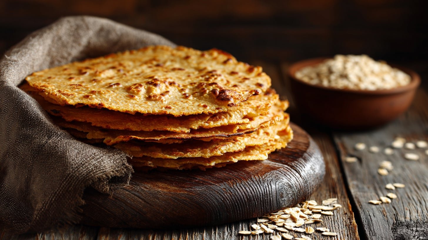 Tortillas de avena caseras recién hechas sobre tabla de madera, opción ligera, nutritiva y versátil para comidas saludables. - (Imagen Ilustrativa Infobae)