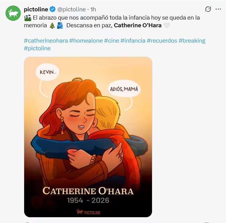 La reacción de los fans peruanos ante la muerte de la actriz Catherine O’Hara. X