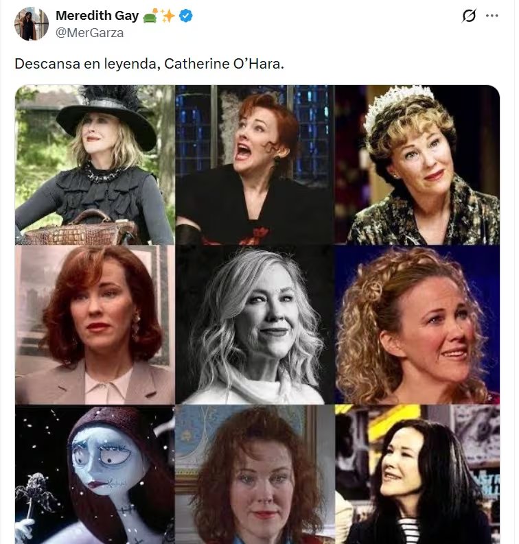 La reacción de los fans peruanos ante la muerte de la actriz Catherine O’Hara. X