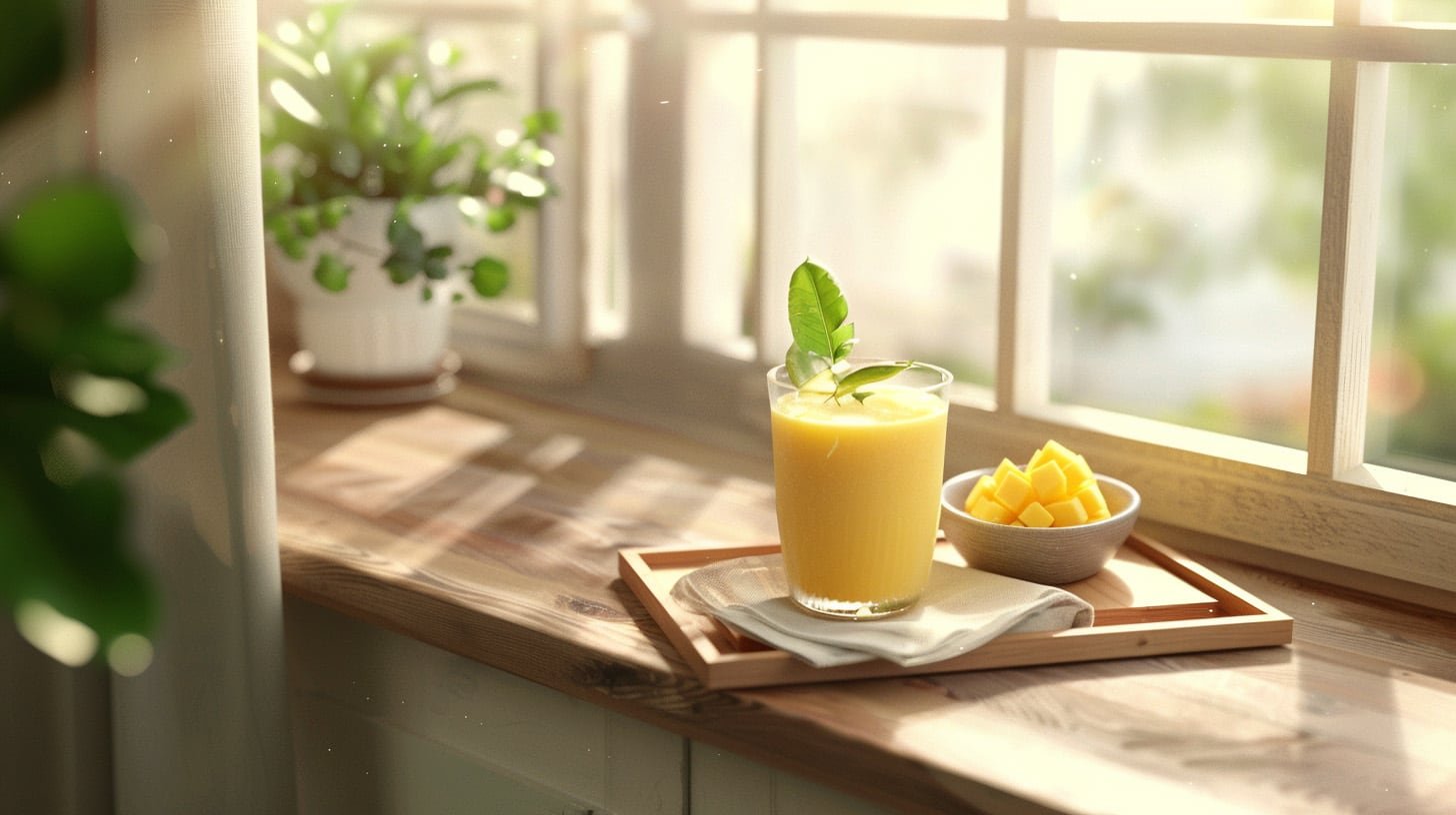 El licuado de mango y naranja combina el dulzor de la fruta tropical con el toque cítrico de la naranja (Imagen Ilustrativa Infobae)