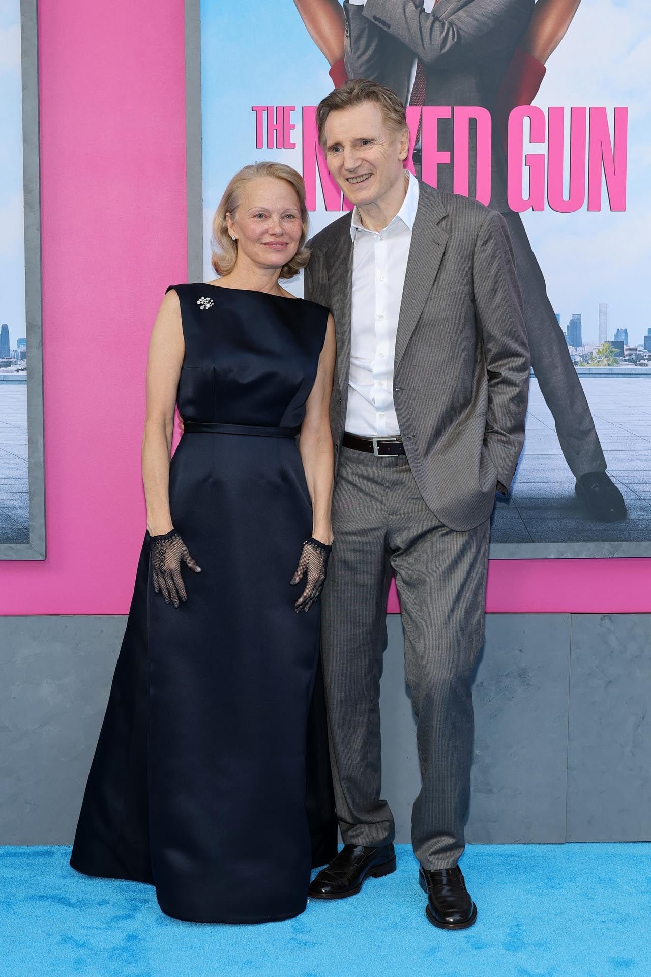 Pamela Anderson aseguró que su romance con Liam Neeson no fue una estrategia publicitaria (AFP)