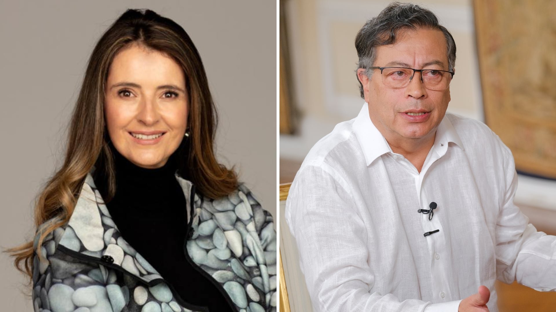 La candidata presidencial del Centro Democrático y el presidente Petro han intercambiado una serie de mensajes en la red social X por los operativos militares de Estados Unidos en Venezuela - crédito Paloma Valencia/Facebook - Ovidio González/Presidencia