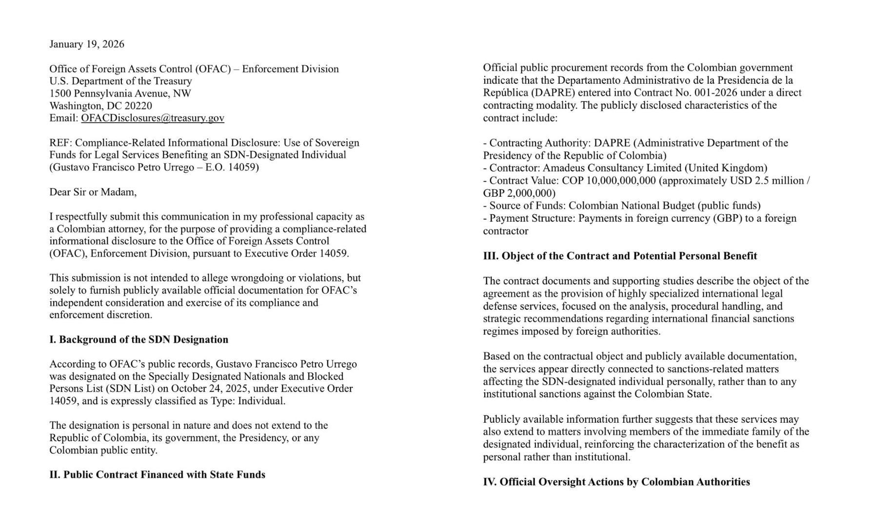 Según el requerimiento, el uso de recursos públicos podría estar orientado a intereses personales y no institucionales, lo cual es objeto de análisis disciplinario - crédito @santiagovelez82/X
