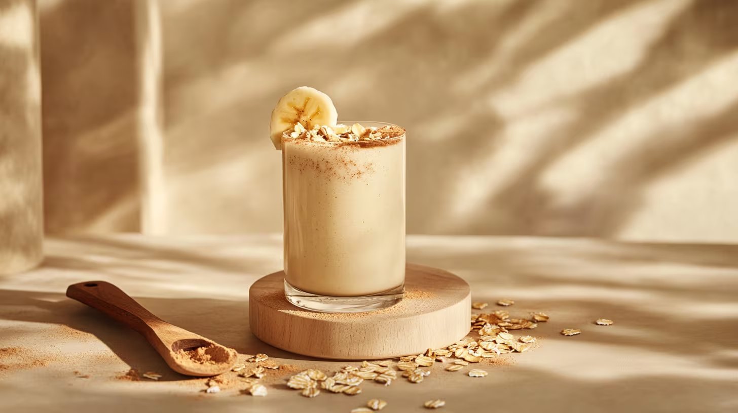 El licuado de plátano con canela y avena es una opción cremosa y nutritiva.– (Imagen Ilustrativa Infobae)