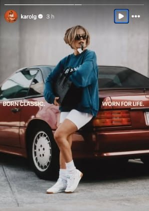 La Bichota es la nueva cara de una reconocida marca de ropa deportiva y lució su nuevo look - crédito @karolg/IG