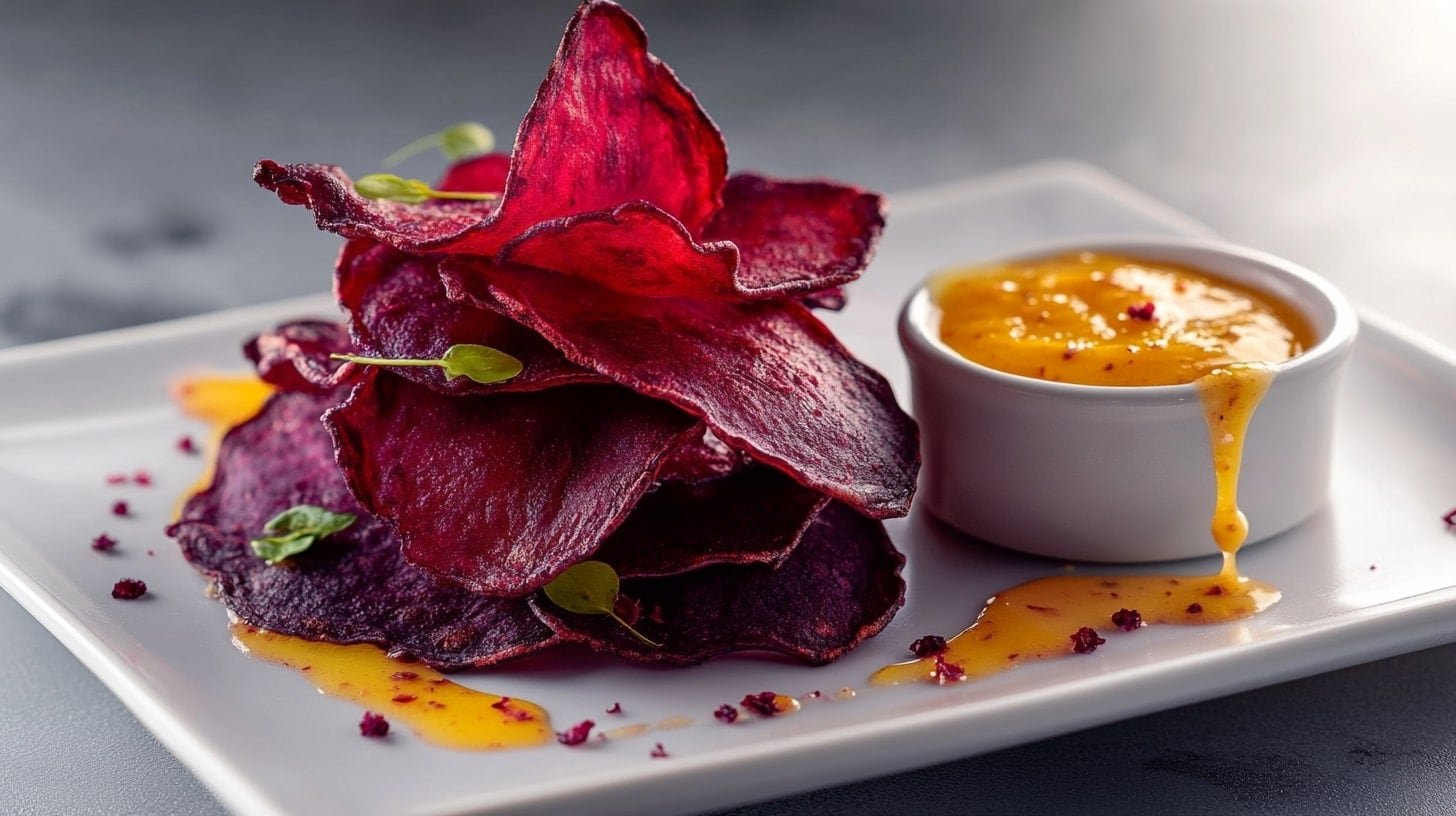 Un colorido plato de chips de betabel acompañado de un refrescante aderezo de piña, una opción saludable y deliciosa. - (Imagen Ilustrativa Infobae)