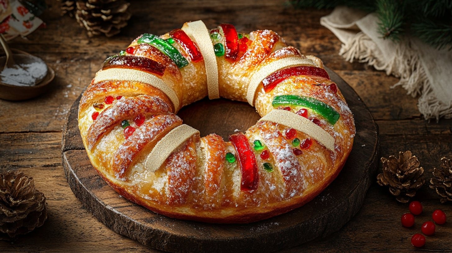Rosca de Reyes tradicional decorada con frutas cristalizadas, símbolo del Día de Reyes y una de las tradiciones más queridas en México. - (Imagen Ilustrativa Infobae)