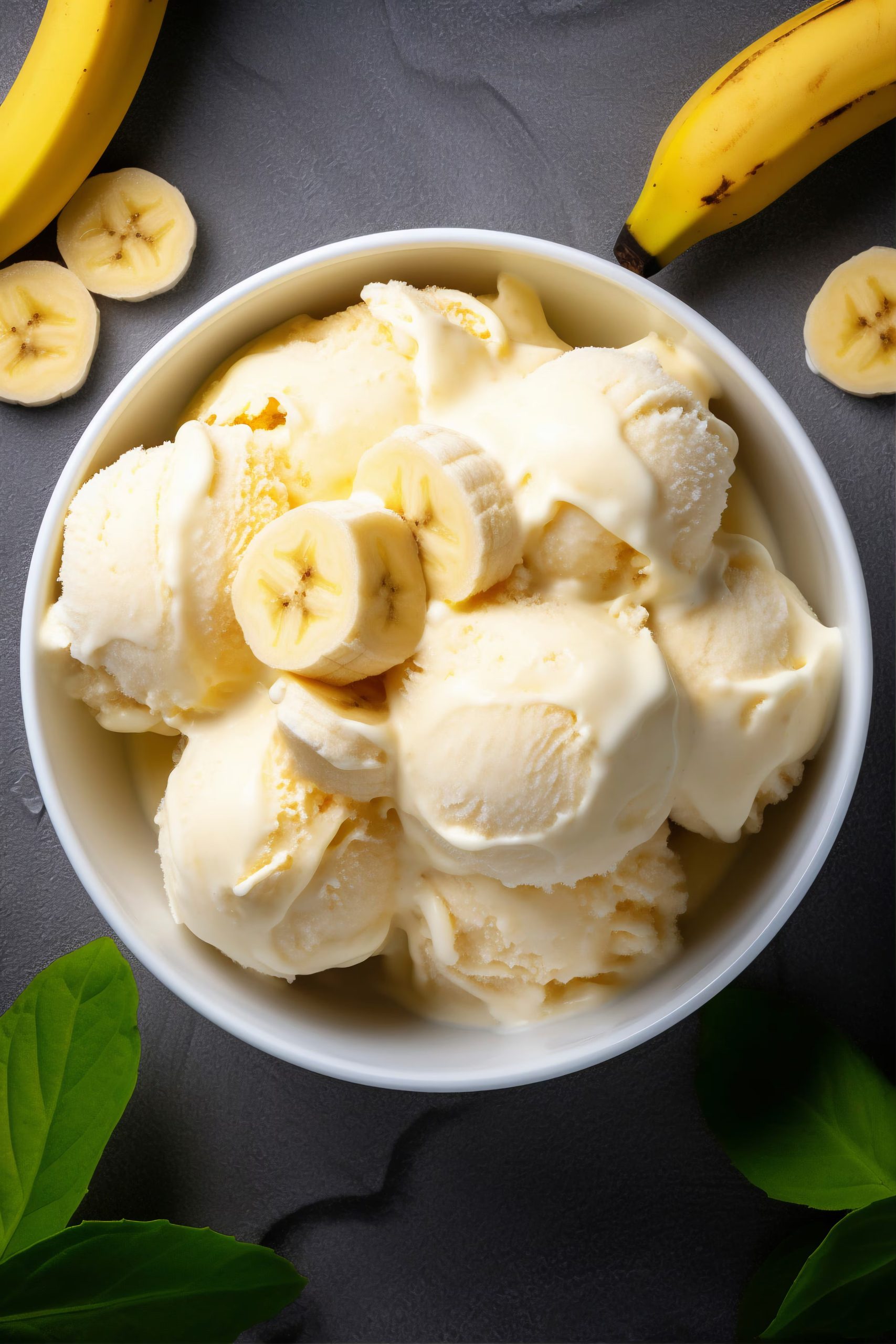 El helado cremoso de banana y cacao aprovecha la dulzura natural de la fruta (Freepik)