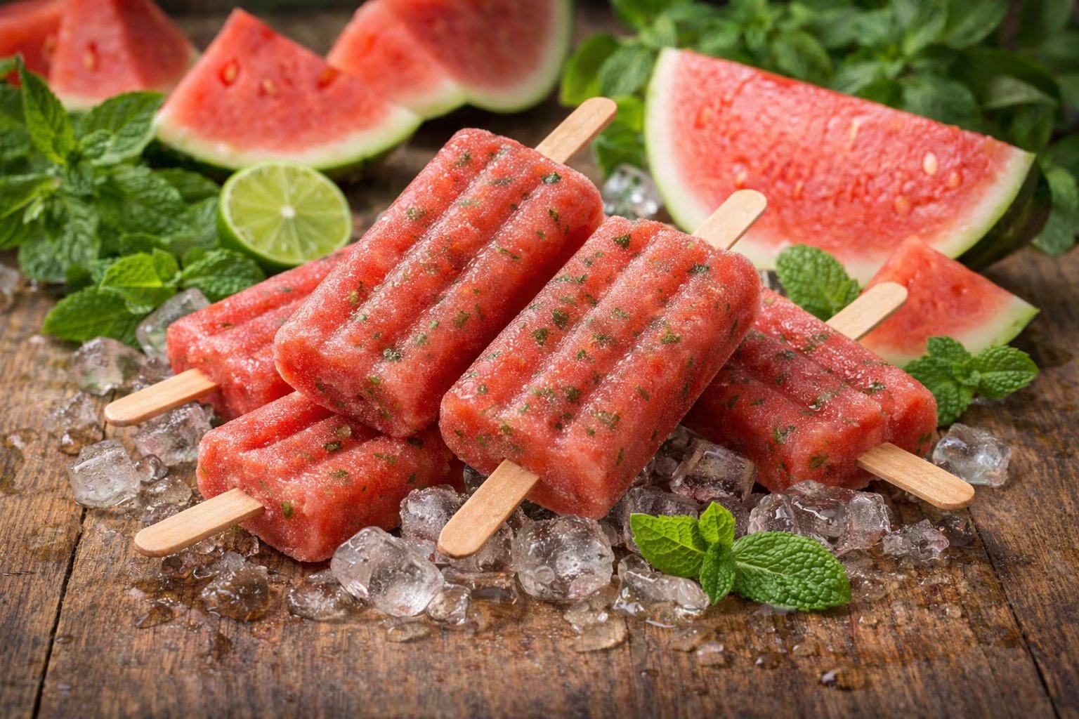Los palitos de sandía y menta se convierten en una alternativa hidratante y aromática con un aporte fresco para el verano (Imagen Ilustrativa Infobae)