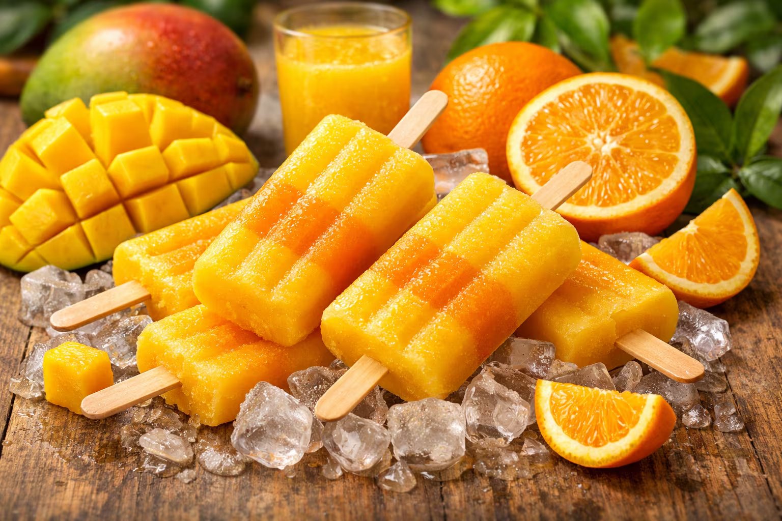 Los palitos de mango y naranja ofrecen sabor tropical intenso y color vibrante en los días más calurosos del verano (Imagen Ilustrativa Infobae)