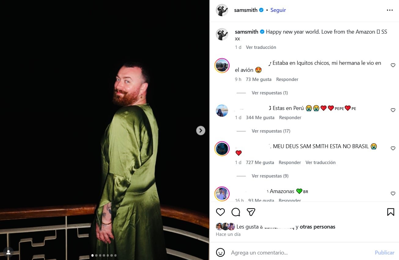 Sam Smith eligió celebrar el Año Nuevo 2026 en la Amazonía peruana y Cusco, sorprendiendo a turistas y residentes con su presencia.