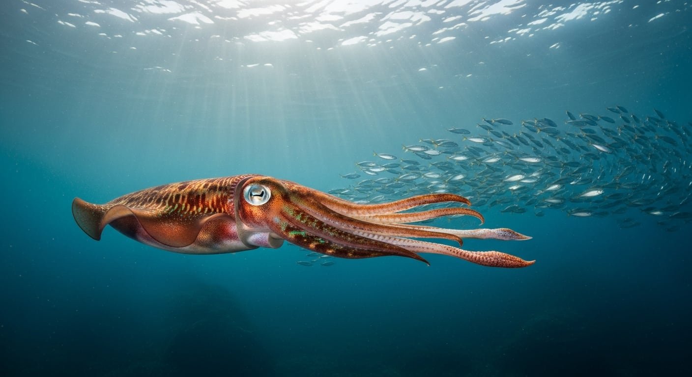 Distintas especies de calamares aprovechan la sangre azul para mantener un metabolismo elevado y adaptarse a cambios rápidos de profundidad (Imagen Ilustrativa Infobae)