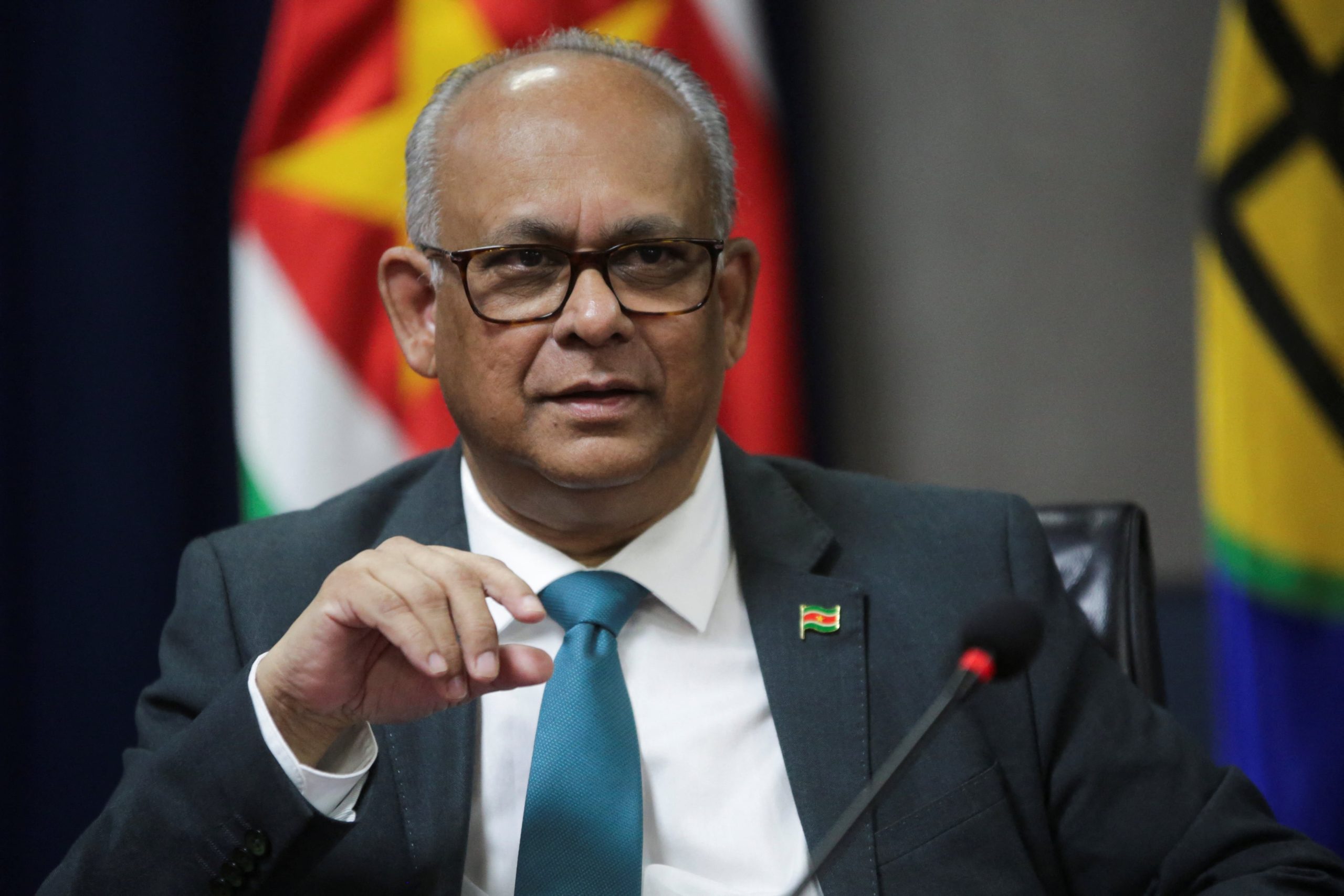 Surinamese Foreign Minister Albert Ramdin holds a press a conference after being elected as Organization of the American States Secretary General, at the Ministry of Foreign Affairs in Paramaribo, Suriname, March 17, 2025. REUTERS/Ranu Abhelakh