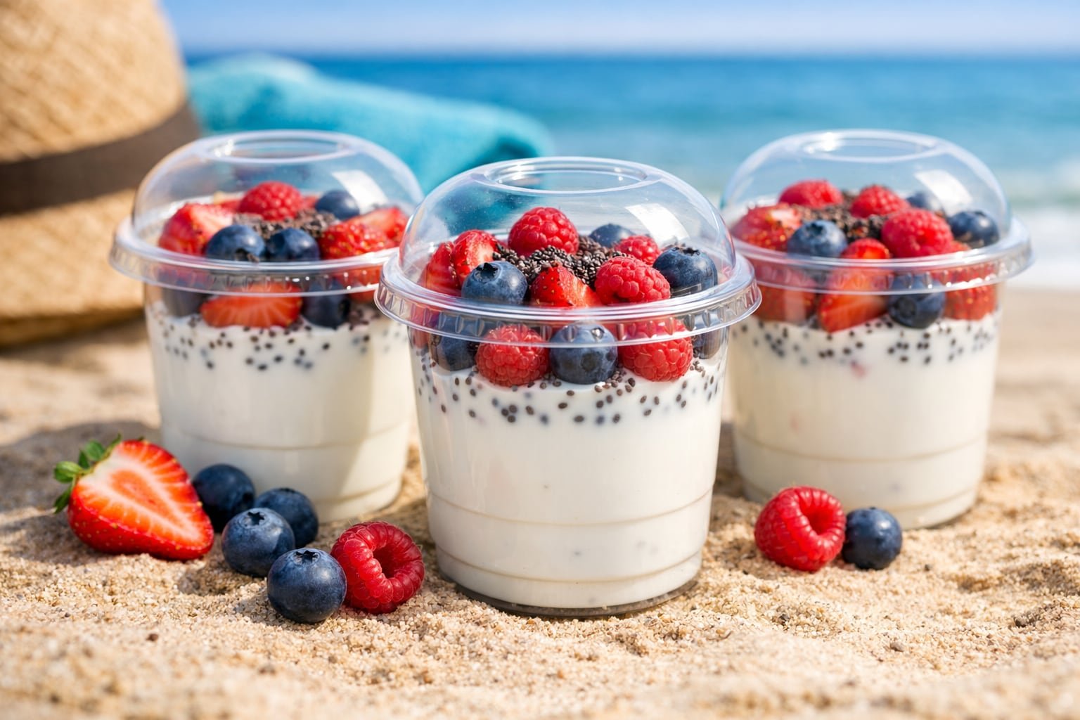 Vasitos de yogur y frutos rojos: la opción ideal para quienes buscan cremosidad y frescura en porciones individuales fáciles de trasladar (Imagen Ilustrativa Infobae)