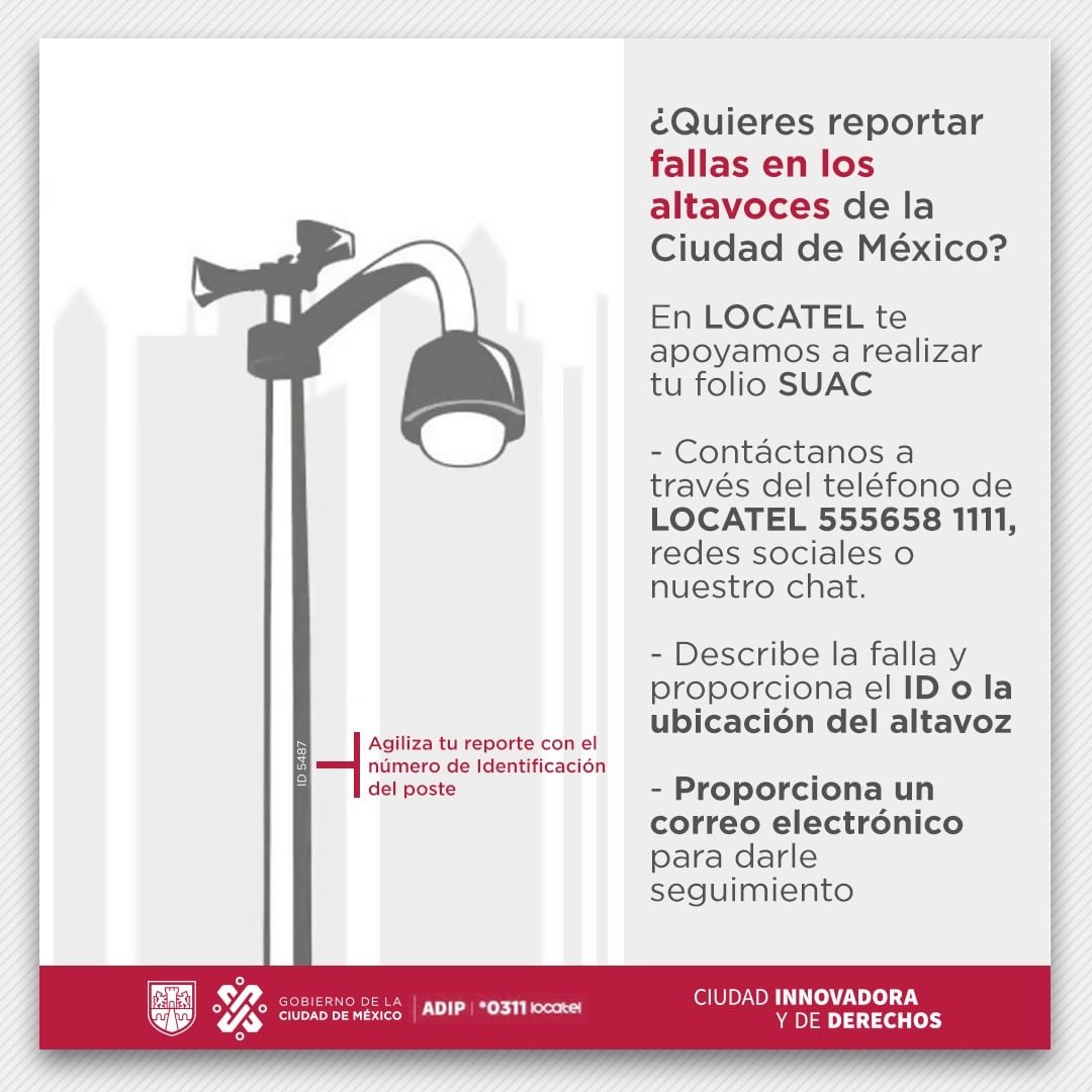 En la Ciudad de México hay más de 13 mil postes equipados con altavoces (Gobierno de la Ciudad de México)