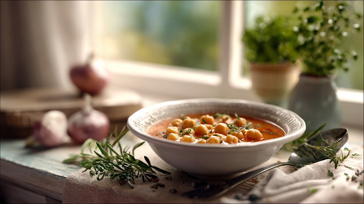 La sopa de garbanzo es una receta tradicional que destaca por su alto valor nutritivo y su fácil preparación casera. (Imagen Ilustrativa Infobae)