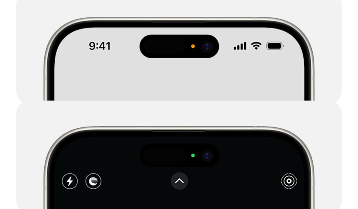La interpretación del punto verde depende del uso que se esté dando al dispositivo.
(Apple)