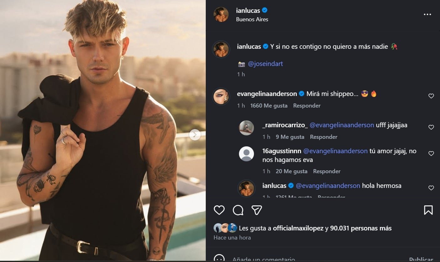 El ida y vuelta de Evangelina Anderson y Ian Lucas en redes sociales: “Hermosa”
