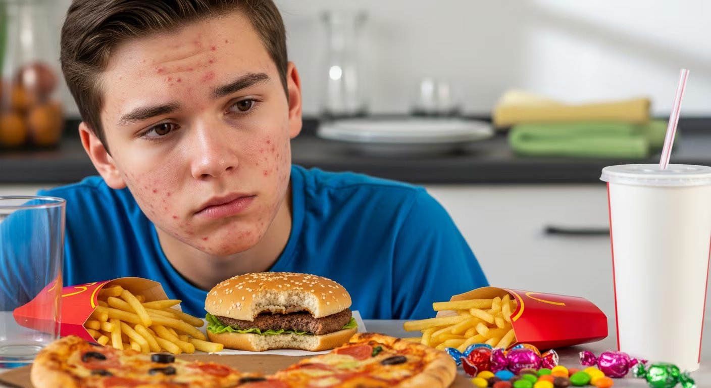 La predisposición genética, el desequilibrio hormonal y los hábitos alimenticios son factores clave en el desarrollo del acné en menores (Imagen Ilustrativa Infobae)