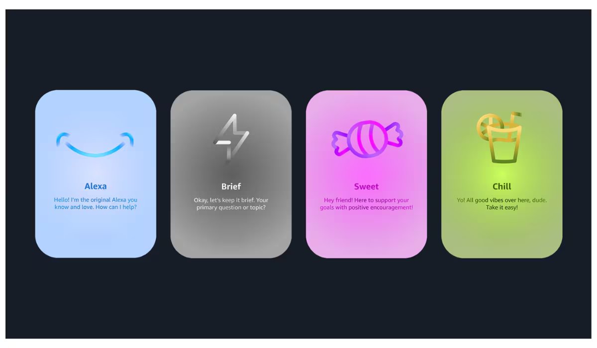 El estilo Chill brinda una conversación relajada y cercana, como hablar con un amigo, y siempre es posible volver a la personalidad original de Alexa. (Amazon)