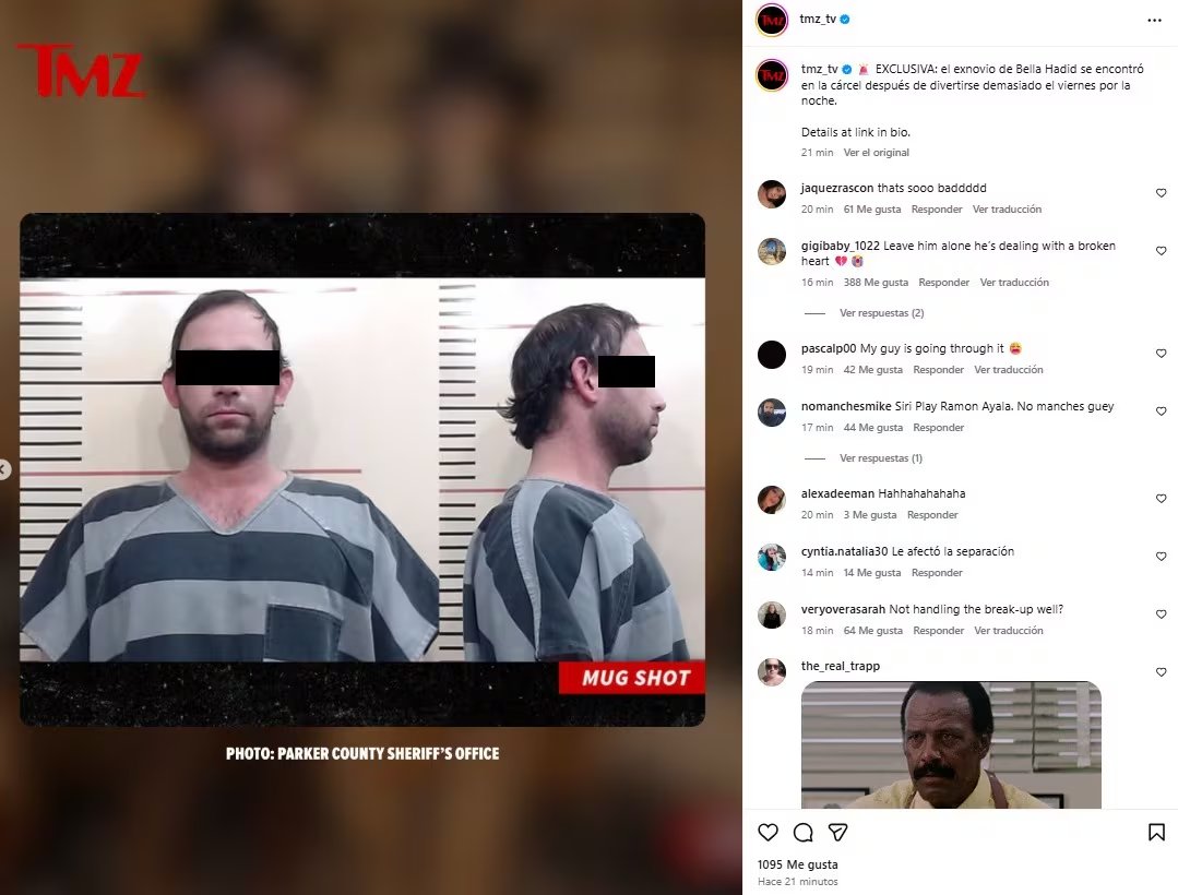 Adan Banuelos fue detenido el 31 de enero en Texas y liberado tras pagar una multa de 386 dólares (IG: @tmz_tv)