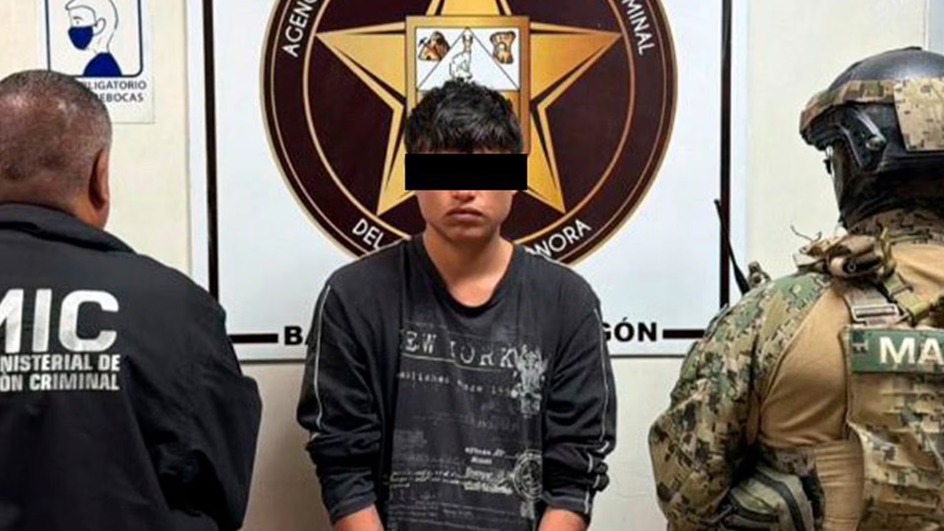 La detención fue resultado de un operativo coordinado entre la Marina y la Agencia Ministerial de Investigación Criminal. (FGE Sonora)