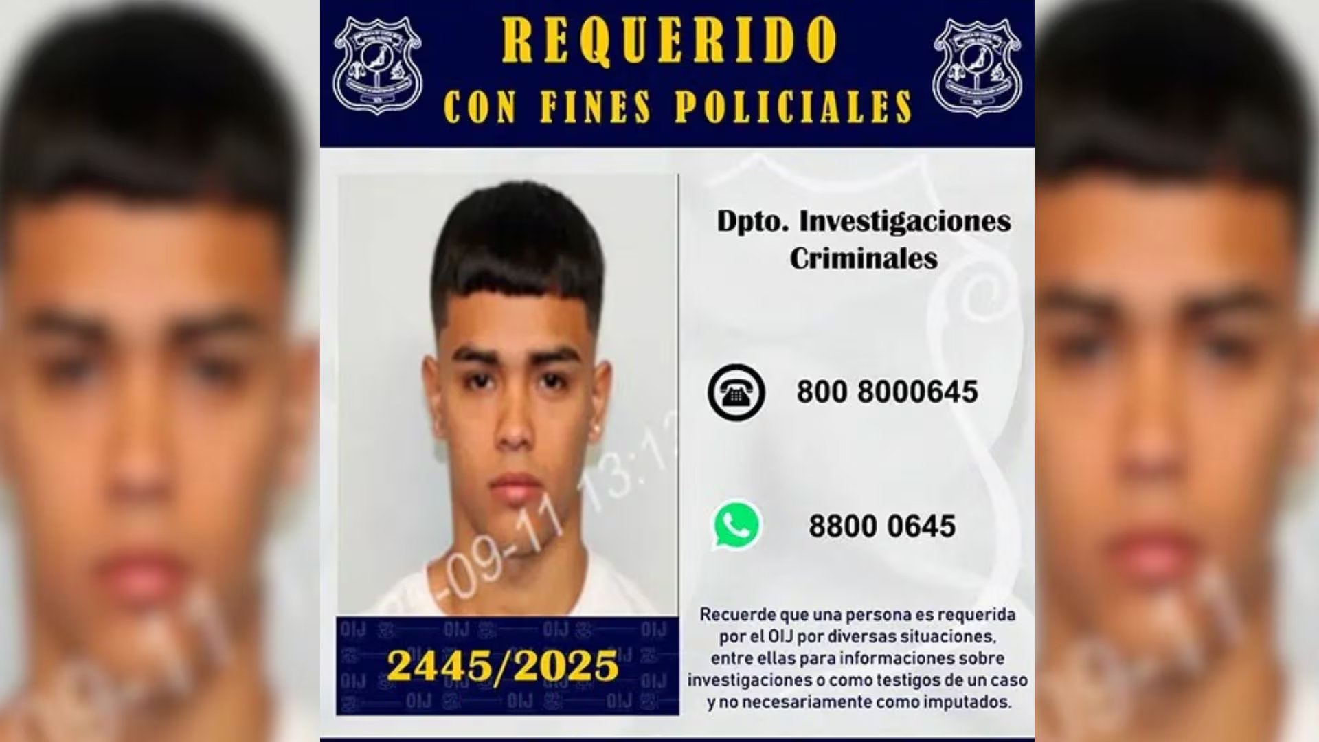 El supuesto sicario era buscado por las autoridades policiales de Costa Rica.