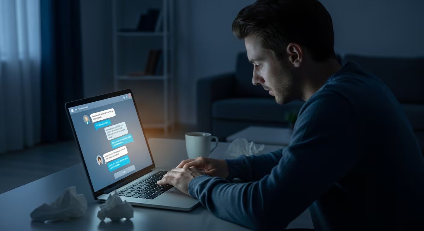 Un estudio en PLOS Mental Health comparó directamente las respuestas de chatbots de IA con las de psicoterapeutas humanos en terapia de pareja. 
(Imagen ilustrativa Infobae)