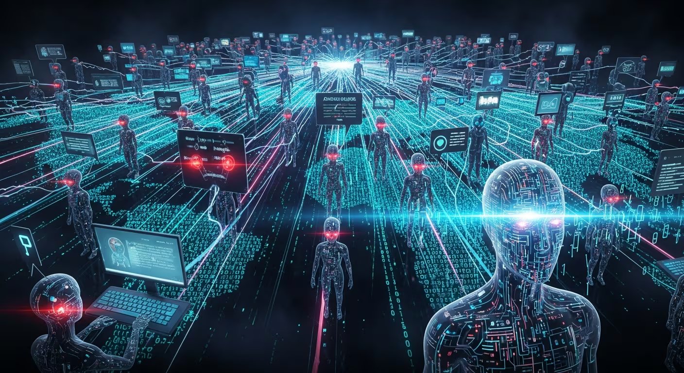 La plataforma Moltbook funciona como un espacio de interacción exclusiva para agentes de IA bajo constante observación humana (Imagen Ilustrativa Infobae)