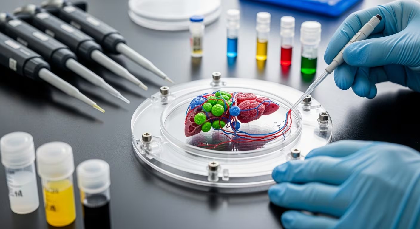 Estos modelos avanzados incorporan células hepáticas humanas, vasos sanguíneos funcionales y componentes inmunitarios para mayor realismo en laboratorio (Imagen Ilustrativa Infobae)