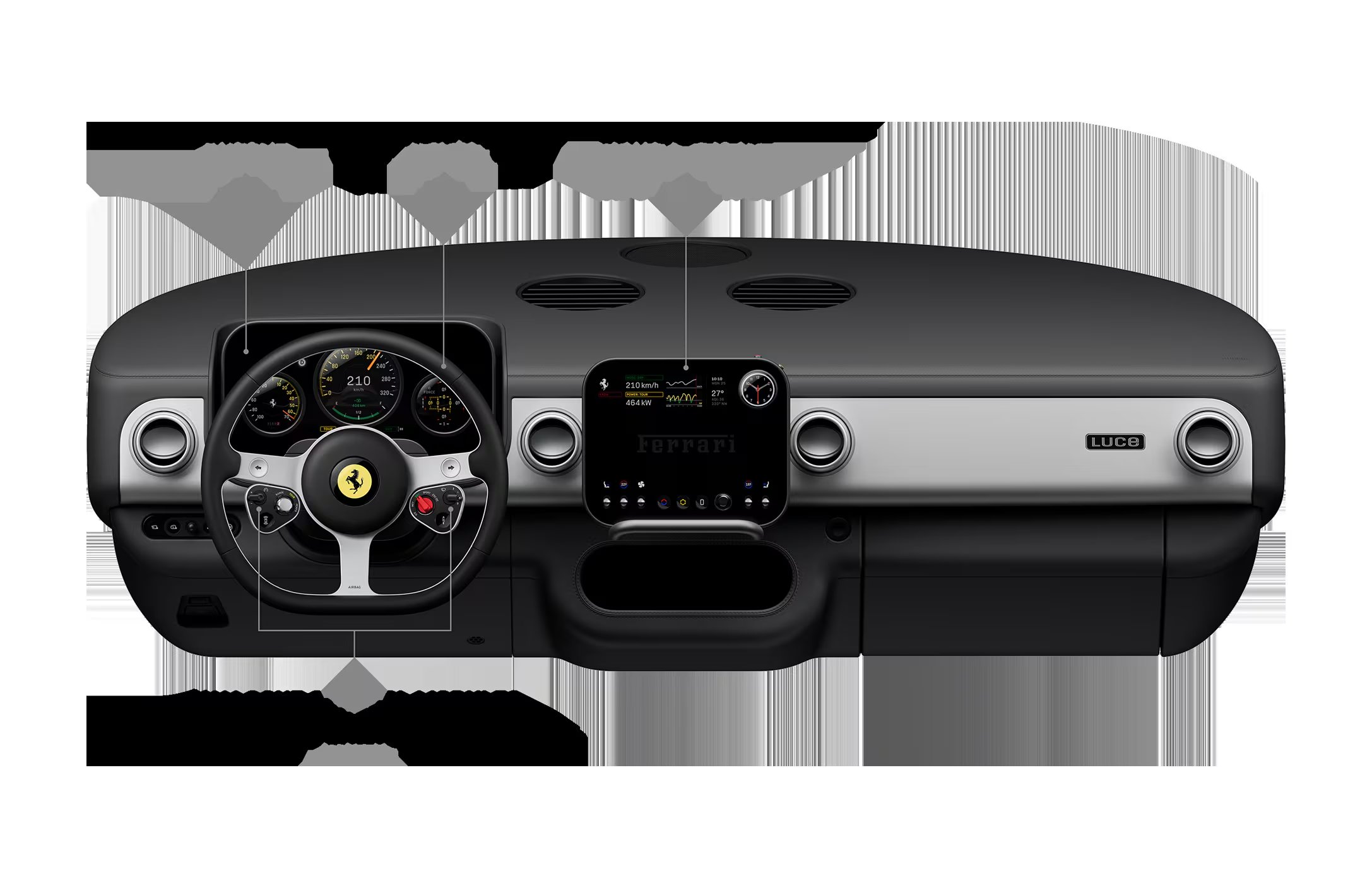 El primer Ferrari eléctrico desafía lo establecido al priorizar la interacción directa con botones, materiales resistentes e inspiración en la aviación, marcando un futuro diferente para los autos de lujo - crédito Ferrari