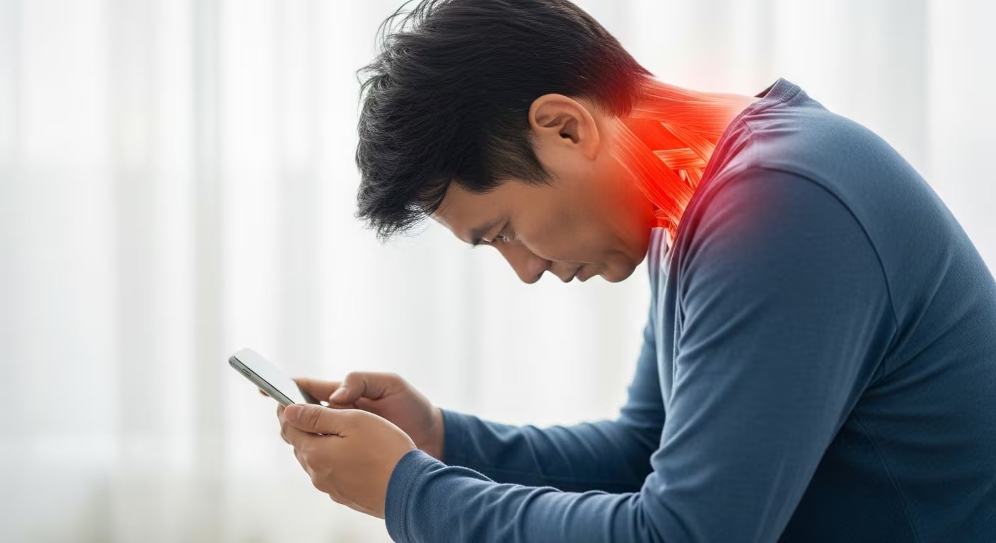 Largas jornadas laborales, posiciones inadecuadas y uso excesivo de dispositivos electrónicos favorecen la aparición de dolor cervical, un problema creciente que puede limitar el bienestar si no se toman medidas preventivas. (Imagen Ilustrativa Infobae)