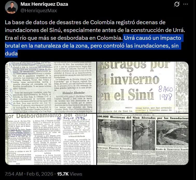 La combinación de fenómenos climáticos inusuales y decisiones de urbanización han intensificado los efectos de las inundaciones, generando cuestionamientos sobre el papel de las políticas de control y su impacto en las comunidades afectadas - crédito captura de pantalla / X