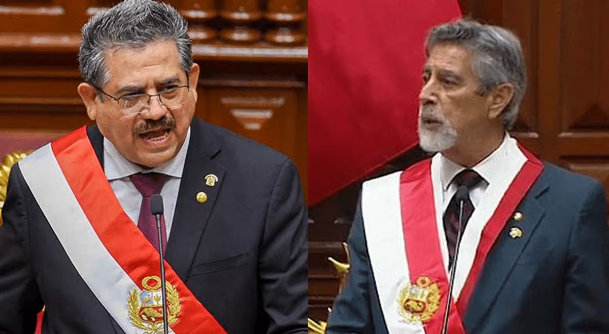 Manuel Merino y Francisco Sagasti, congresistas elegidos el 2020 que asumieron la encargatura de la presidencia tras la vacancia de Martín Vizcarra.