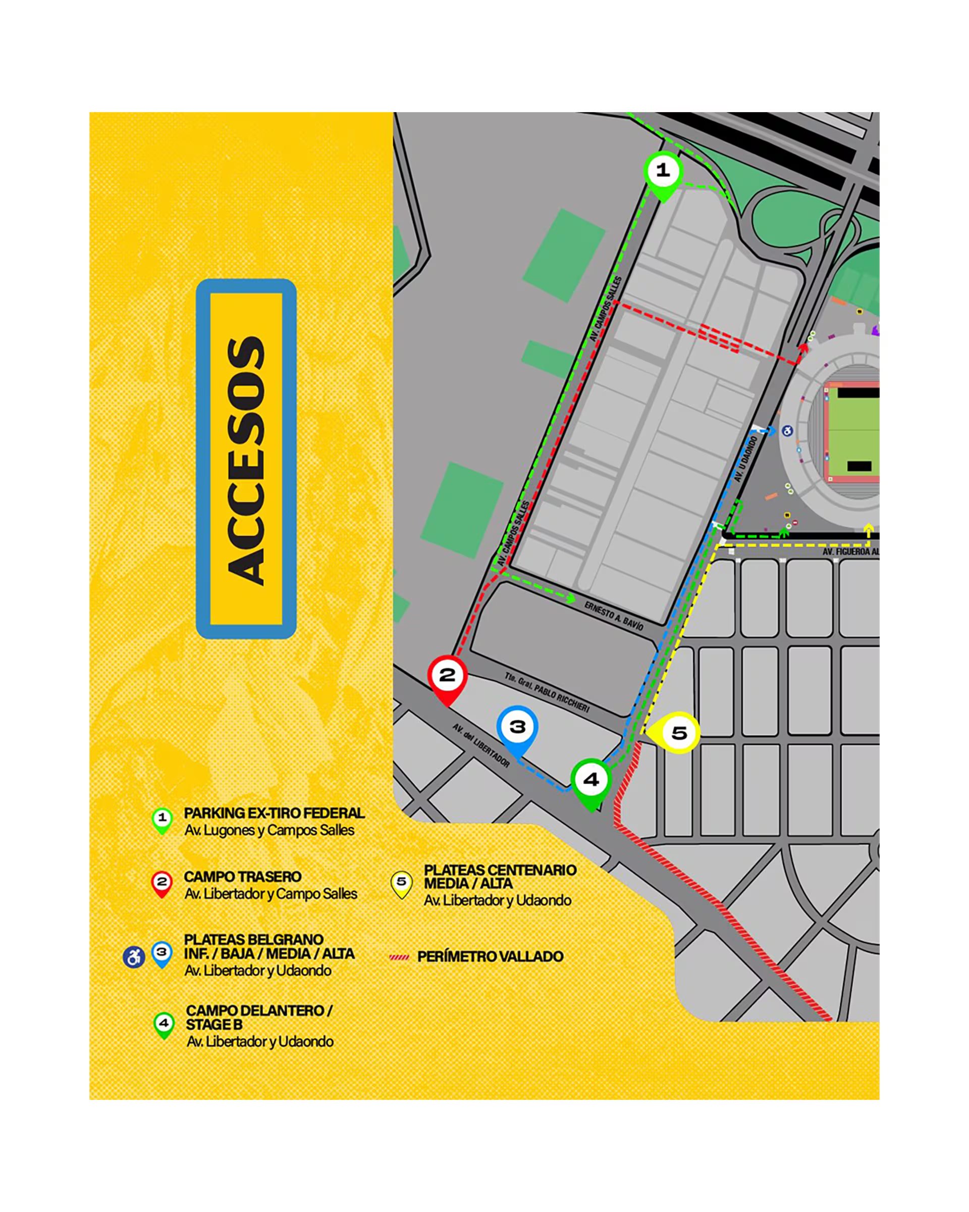 Los accesos a River según los sectores