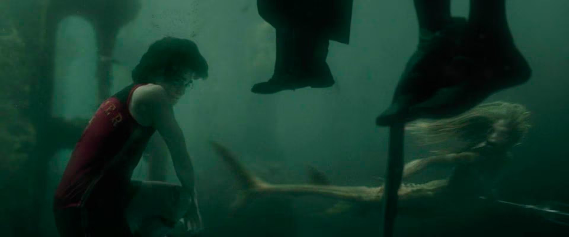 Más de cuarenta especialistas, entre buzos y operadores de cámara, garantizaron la coordinación y seguridad en las escenas subacuáticas de la saga Harry Potter 
(Harry Potter y el cáliz de fuego (2005))