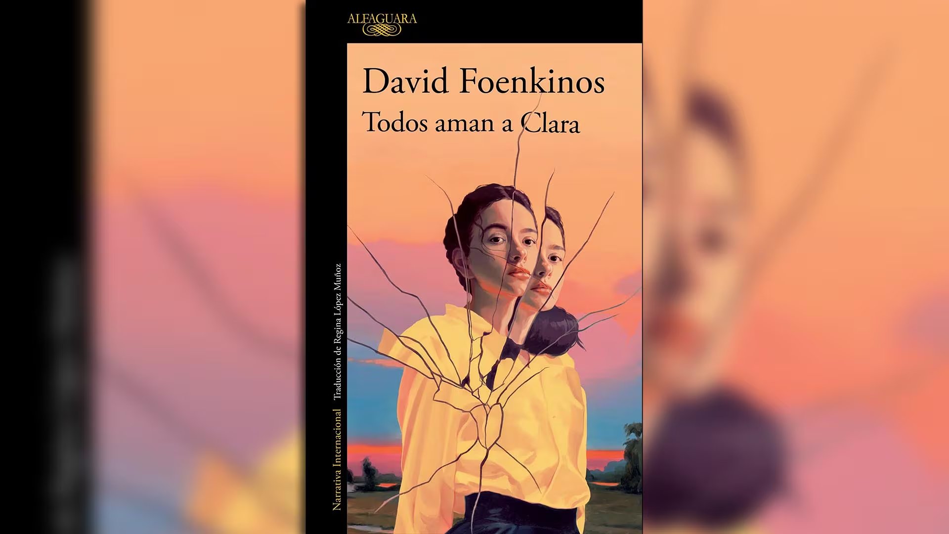 La impactante portada de 'Todos aman a Clara' de David Foenkinos, publicada por Alfaguara, muestra una ilustración que sugiere fragmentación y dualidad. (.)
