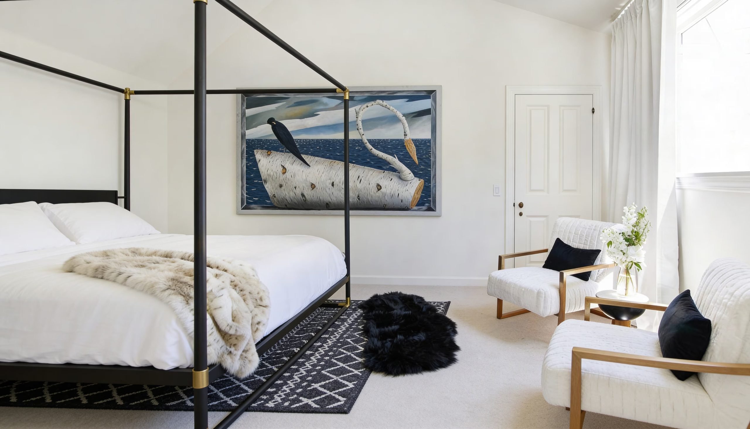 El dormitorio de Rachel Zoe no es ostentoso. Es coherente