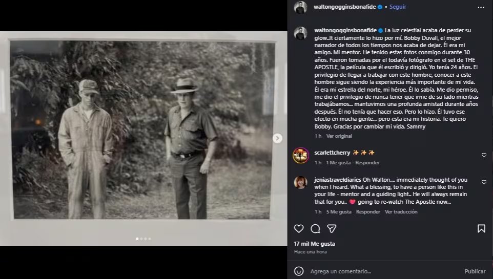 Walton Goggins declaró que Robert Duvall fue su amigo y mentor. (Instagram )