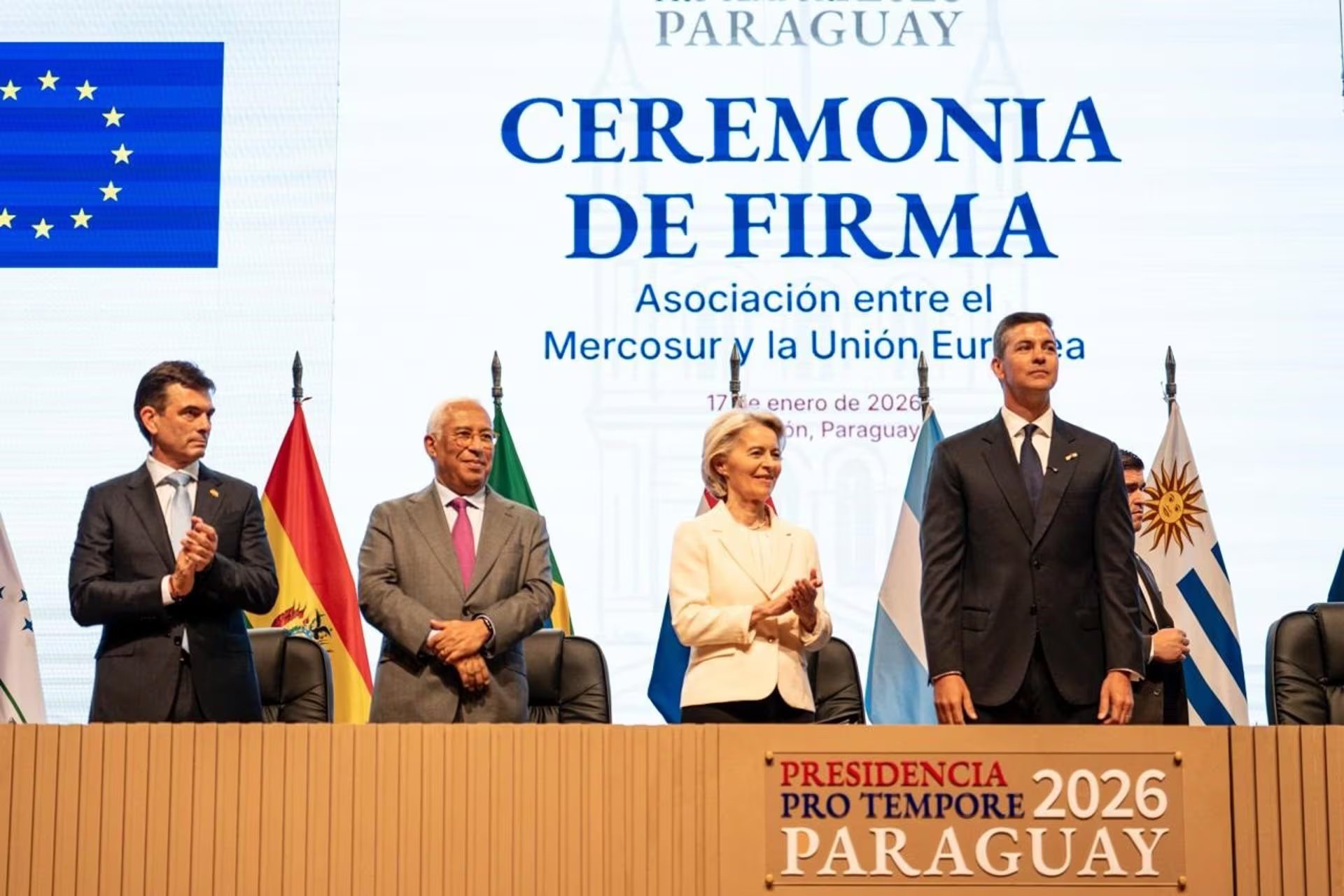 Firma del acuerdo de libre comercio UE-Mercosur. (Europa Press)