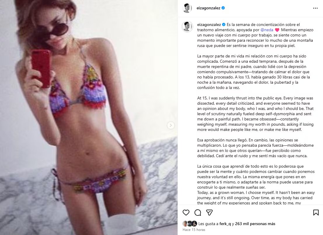 (Captura IG: @eizagonzalez)