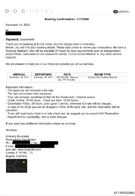 El Departamento de Justicia de Estados Unidos menciona transacciones logísticas y referencias a amistades en los archivos publicados, pero aclara que no existen pruebas directas de participación de colombianos en las acciones investigadas - crédito Departamento de Justicia de Estados Unidos
