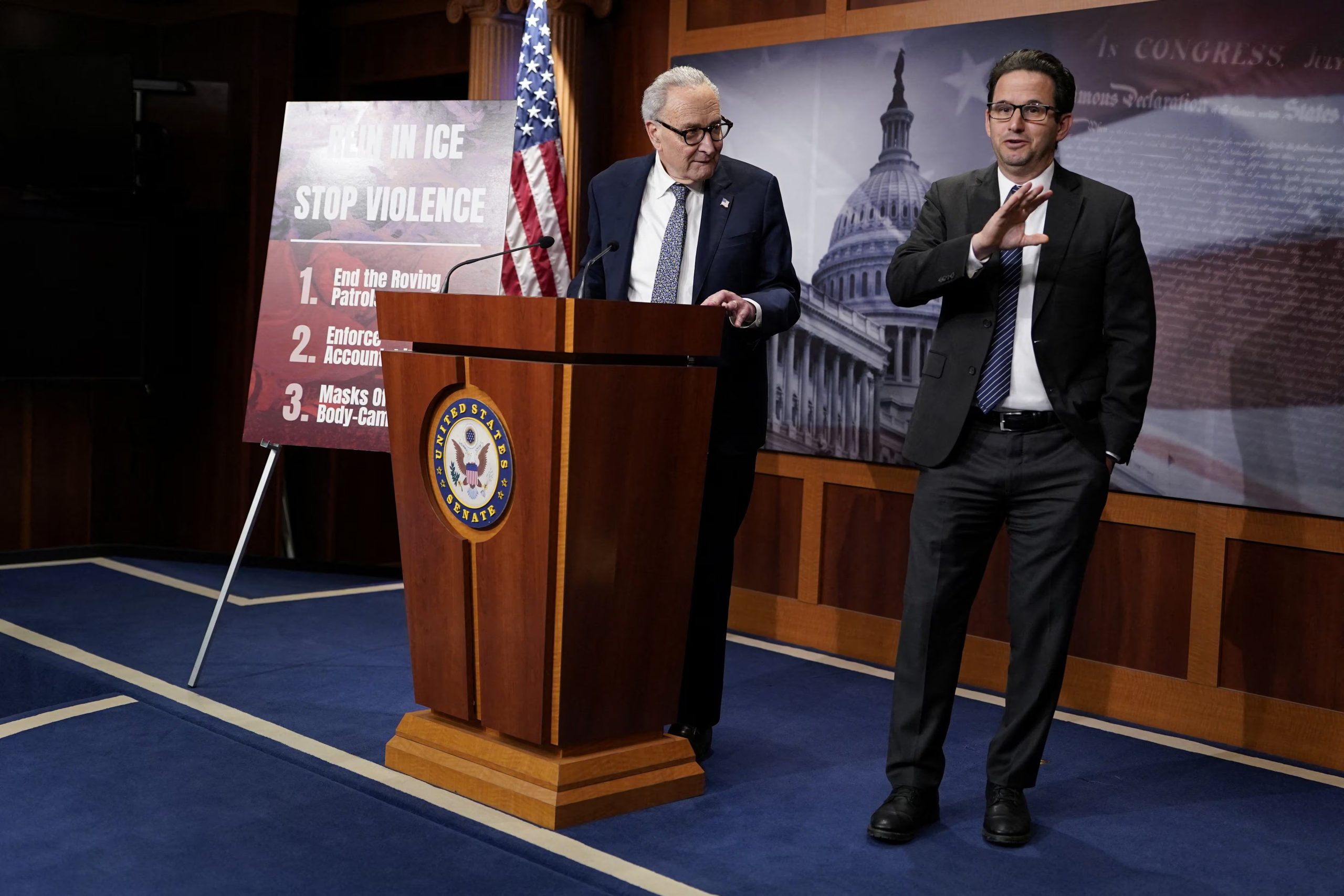 El líder demócrata del Senado, Chuck Schumer. REUTERS/Elizabeth Frantz