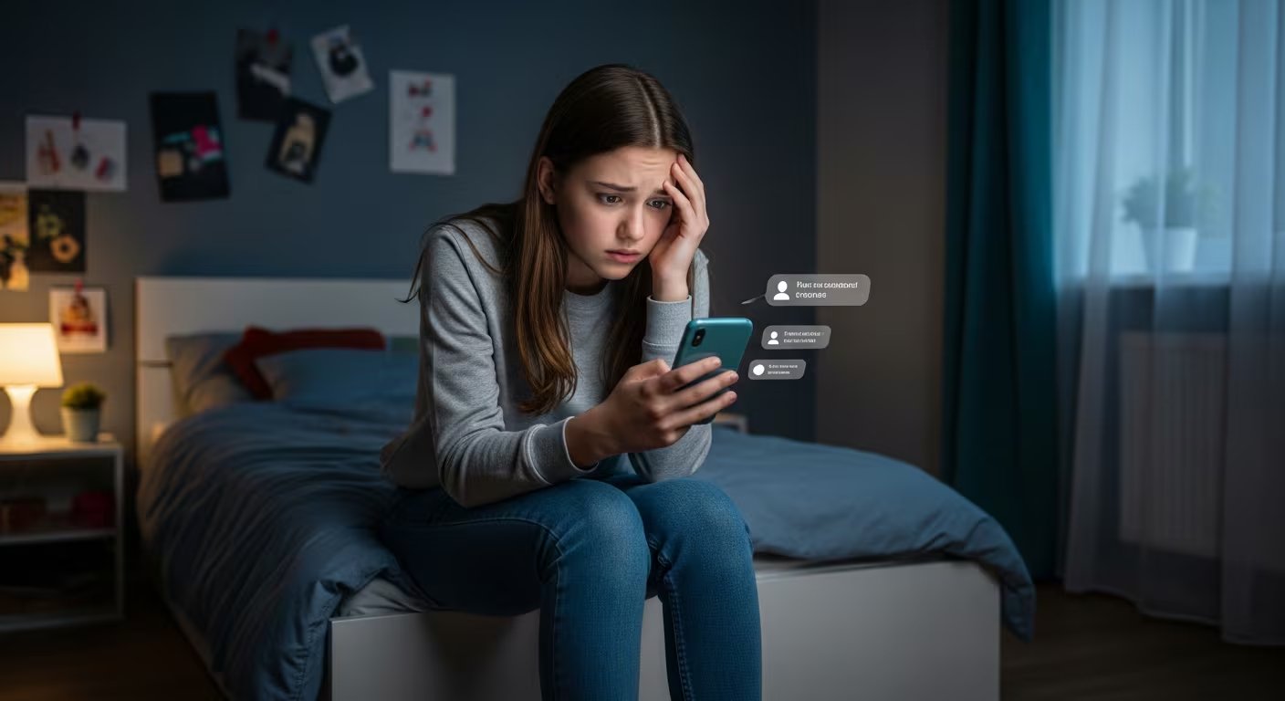 Los síntomas de la adicción digital en adolescentes incluyen irritabilidad, ansiedad y dificultad para limitar el uso del celular pese a consecuencias negativas. (Imagen Ilustrativa Infobae)