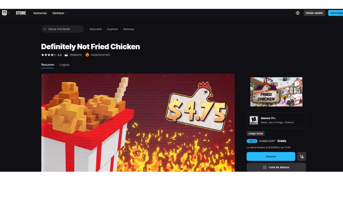 Dentro de la plataforma, accede a la sección ‘Gratis’ para ver la lista de títulos disponibles sin costo. (Epic Games Store)