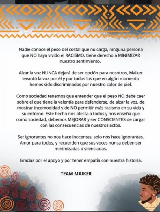 Equipo Maiker Smith responde a la polémica por expulsión de Johanna Fadul en La casa de los famosos - crédito @maikersmith/ Instagram