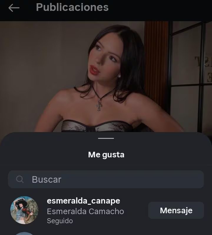 Esmeralda Camacho reaccionó a la foto de Ángela Aguilar. (Captura de pantalla)