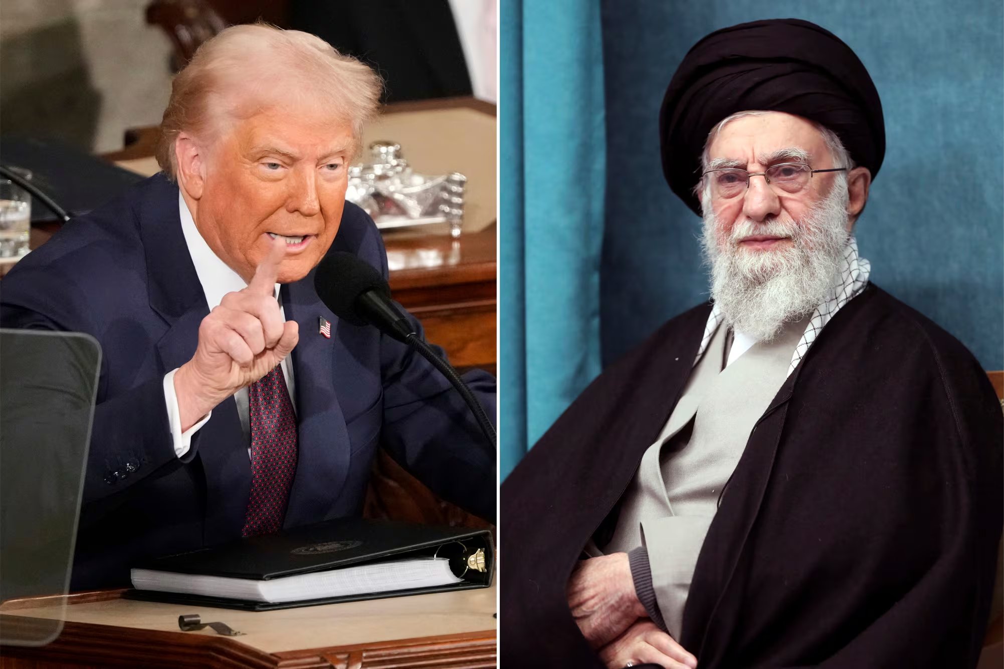 Donald Trump y el ayatolá Ali Khamenei (Oficina del líder supremo de Irán/AP/Archivo)